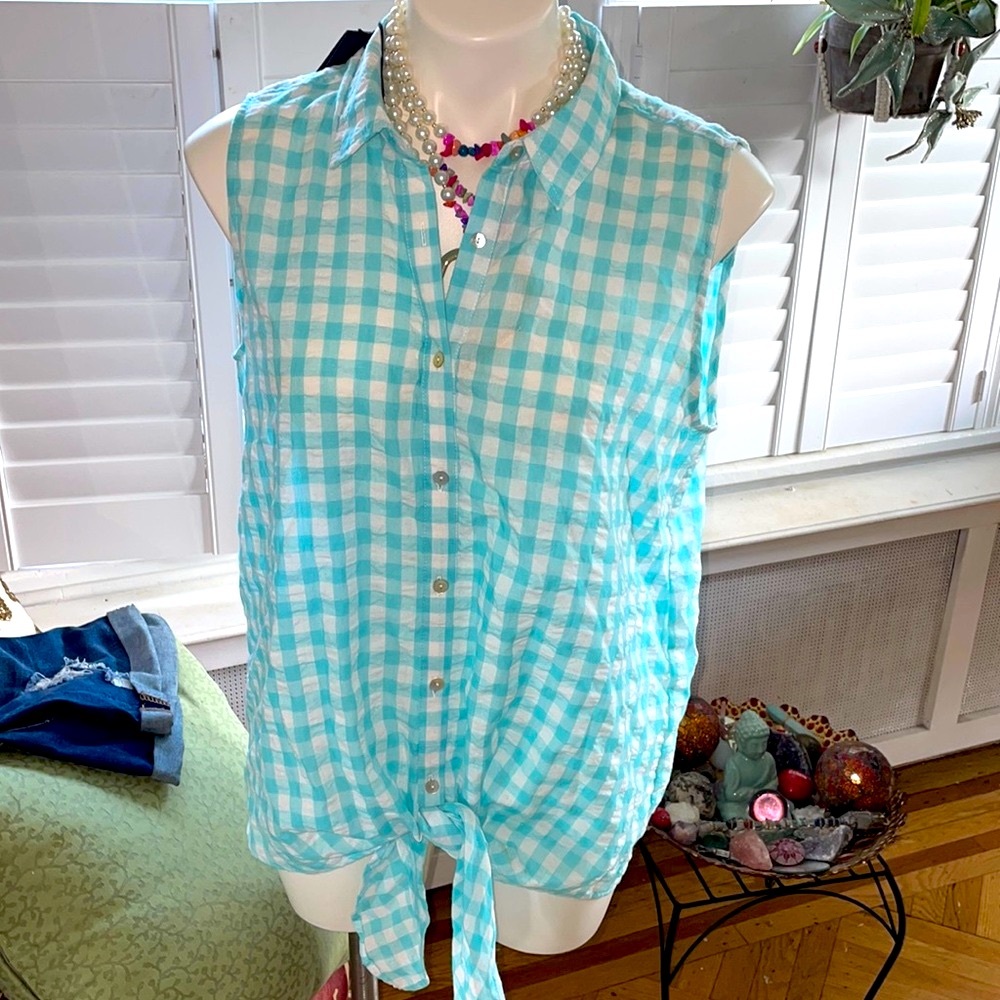 Jane & Delancey Sleeveless checkered Top NWT